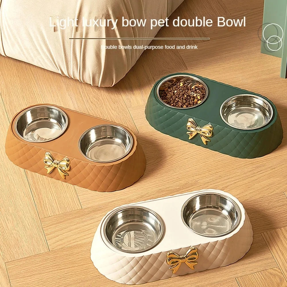 Bow-Tie Stainless Cat Bowl
