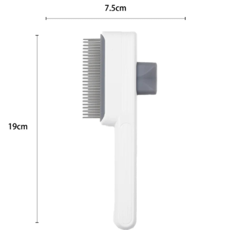 One-Button Self-Cleaning Comb