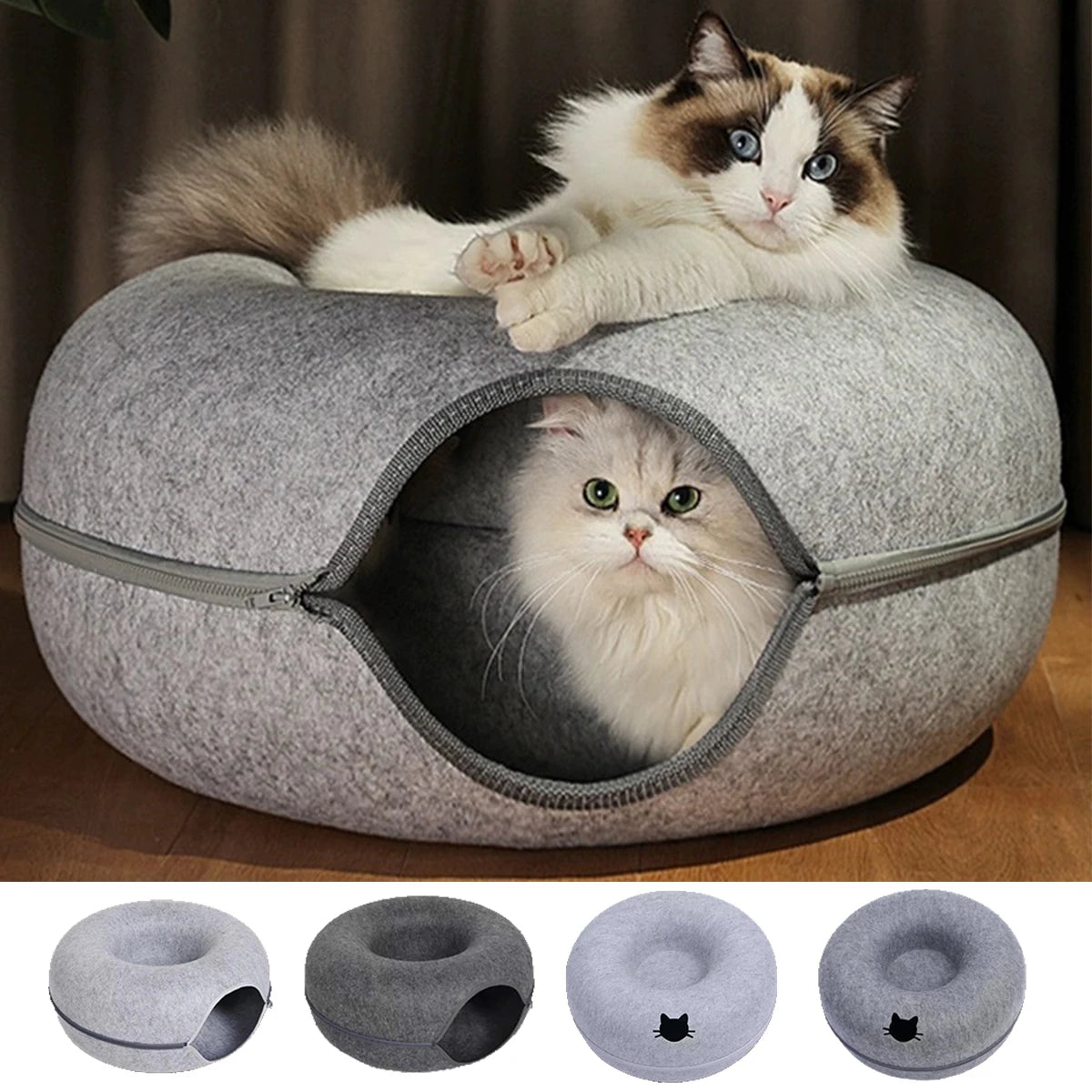 Felt Tunnel Nest for Kittens
