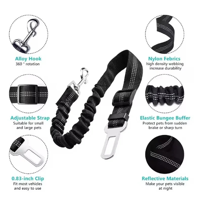 Reflective Car Seat Belt with Bungee