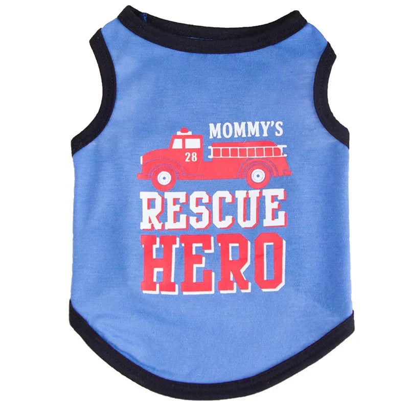 Cotton Slogan Dog Vest Tee