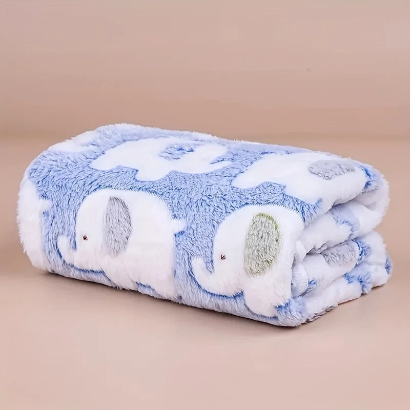 Elephant Print Fleece Blanket