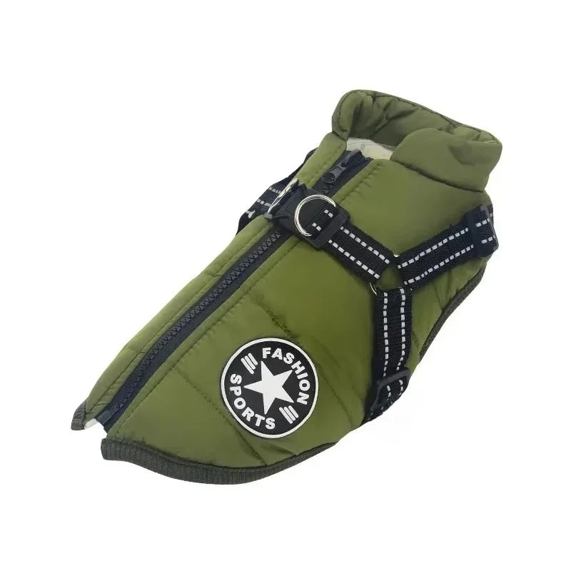 Large Dog Waterproof Harness Coat