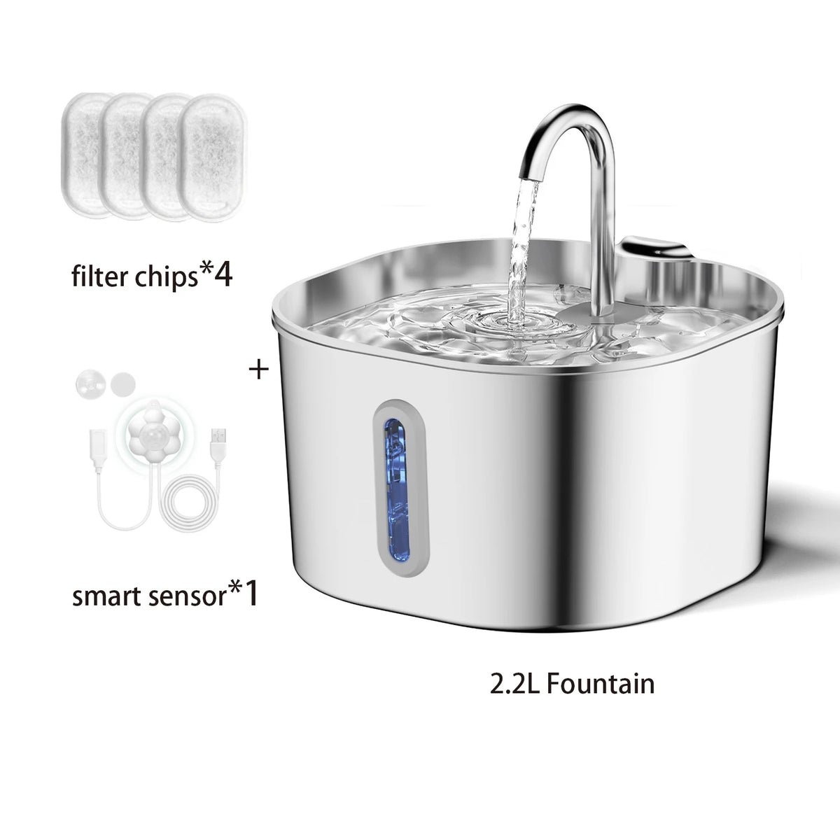 2.2L Stainless Steel Cat Fountain