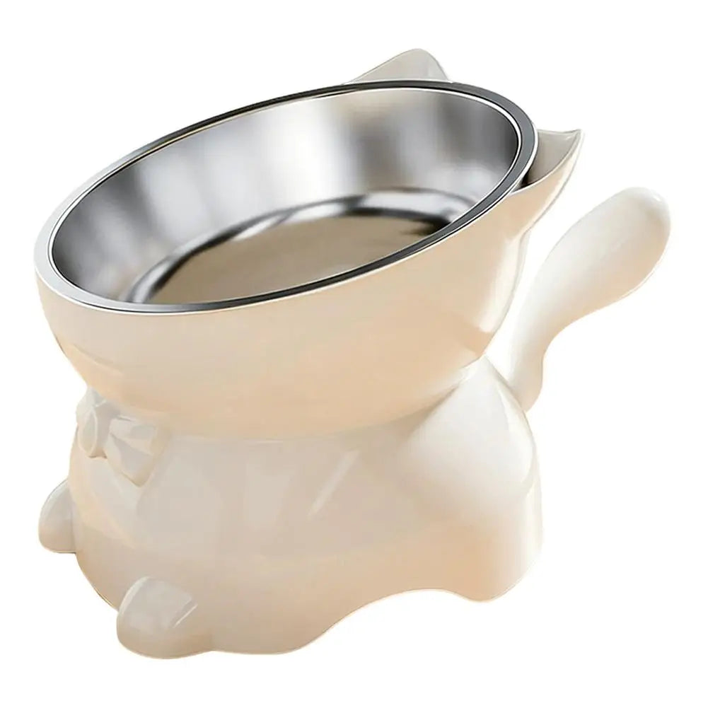 Raised Stainless Cat Bowl with Ears