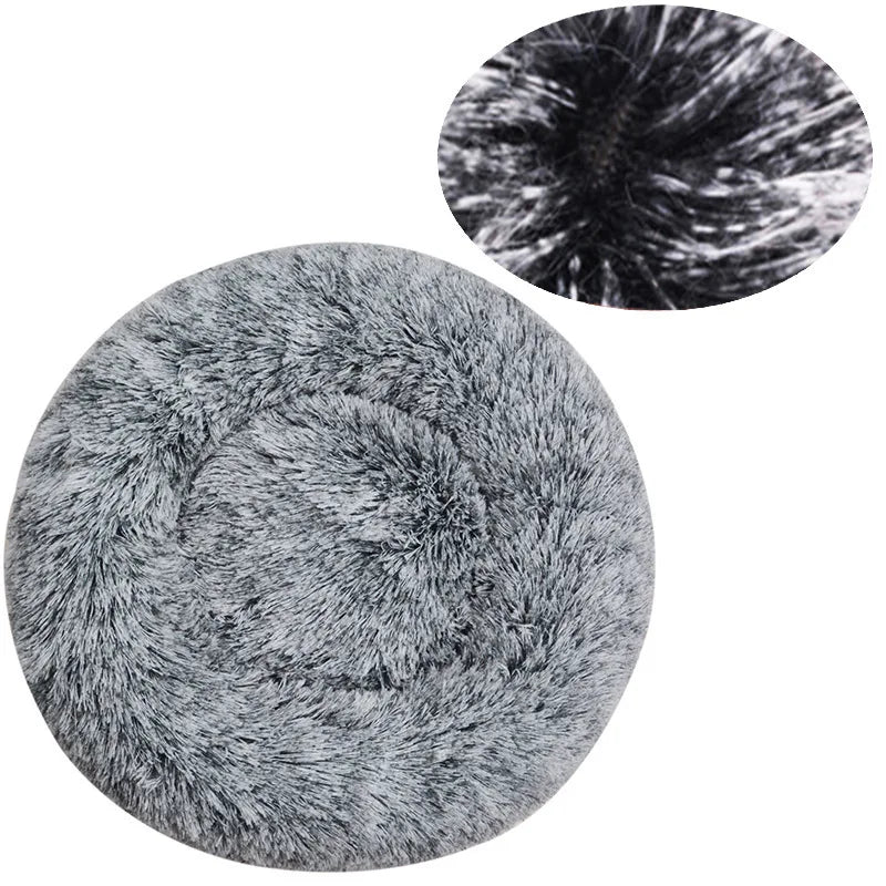 Round Plush Basket Bed