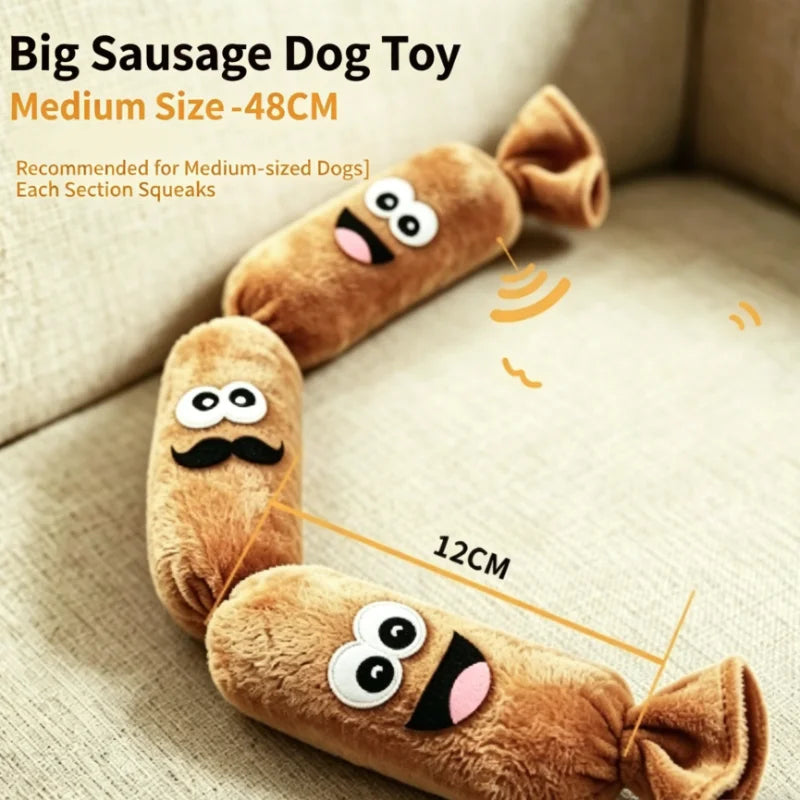 Squeaky Plush Sausage