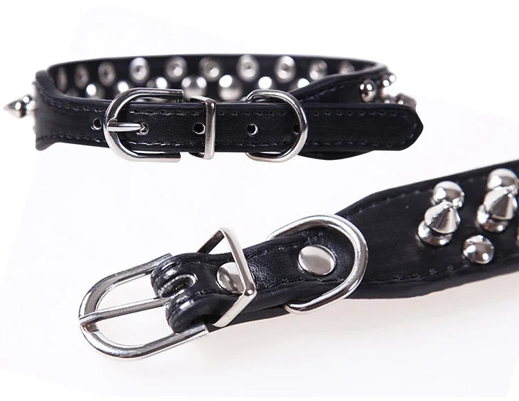 Studded Faux Leather Collar