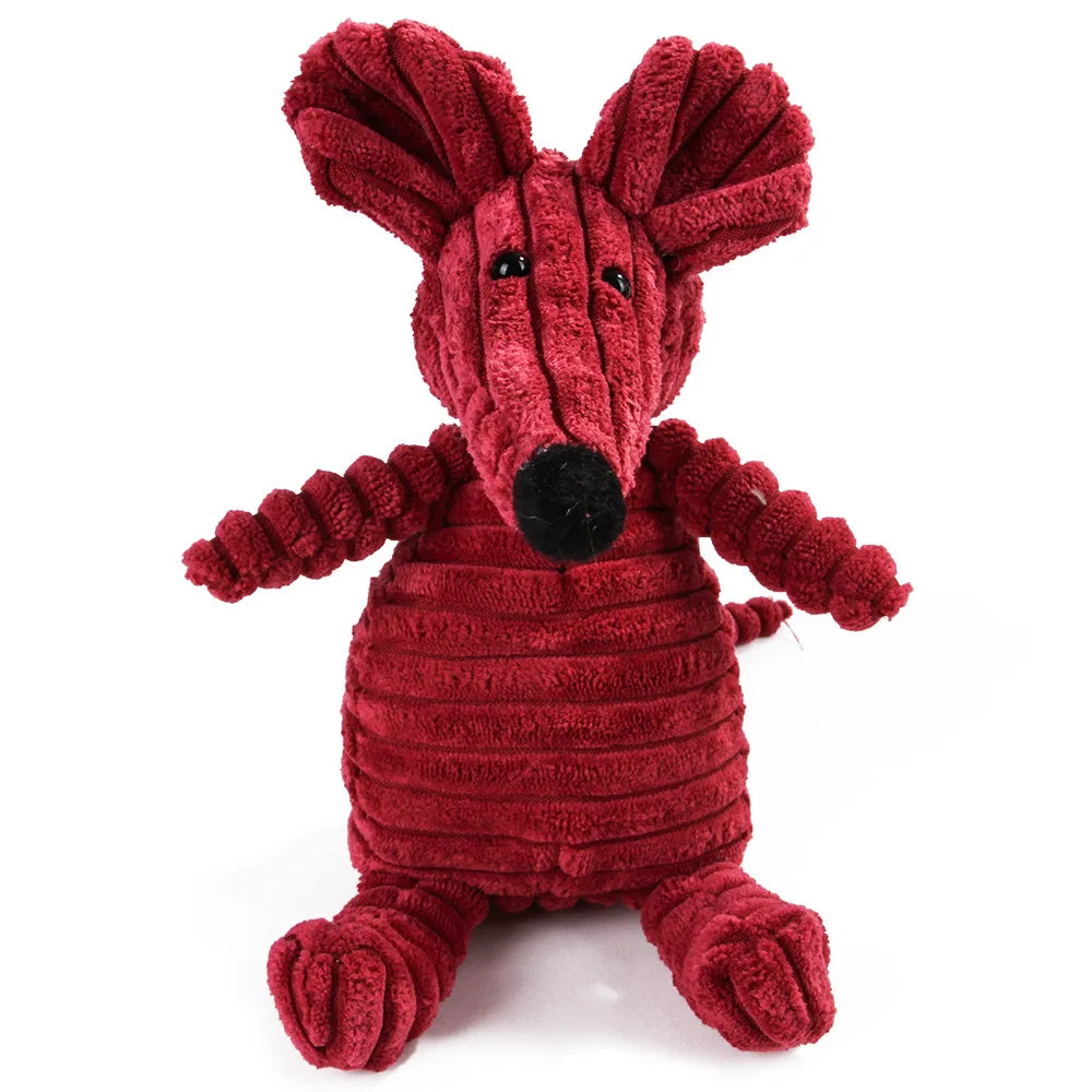 Corduroy Squeaky Animal Plush