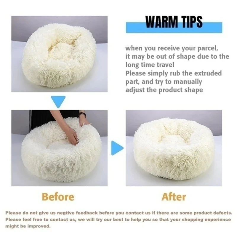 Round Plush Basket Bed