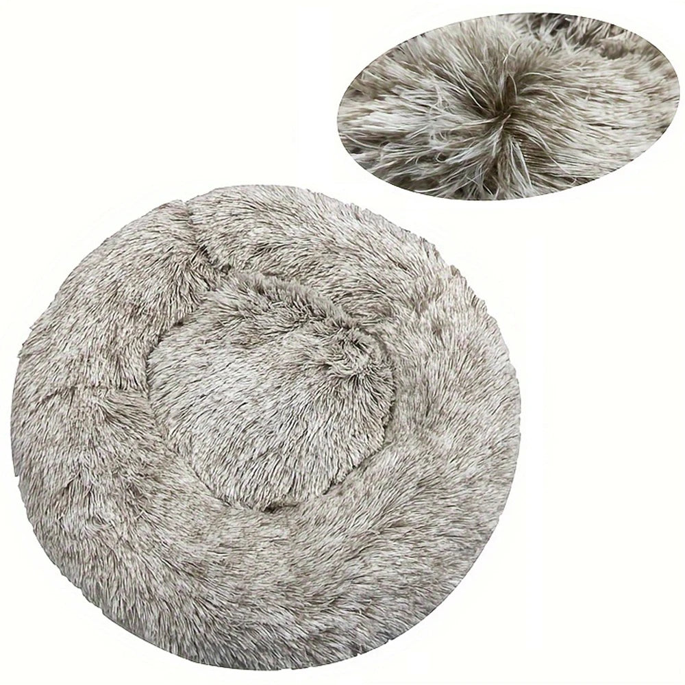 Round Plush Basket Bed