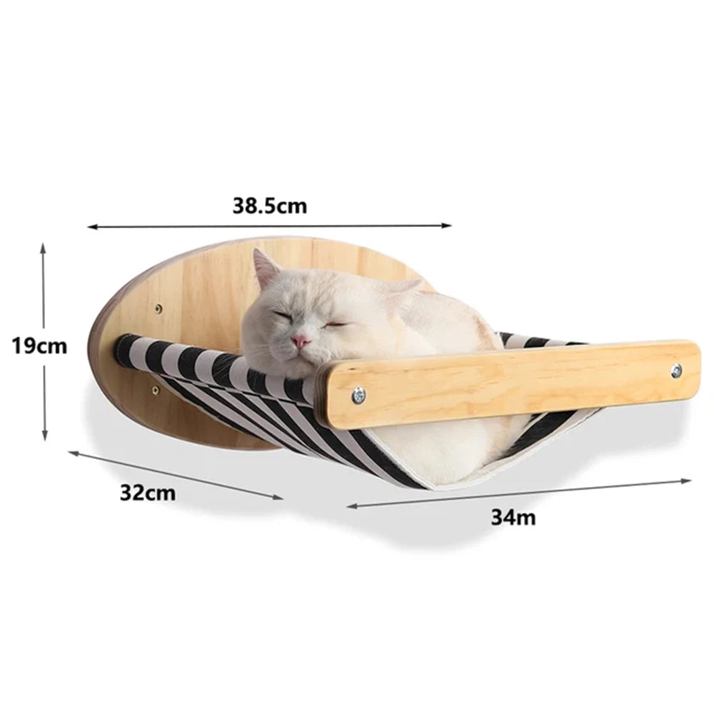 Wall-Mounted Wooden Cat Climbing Set
