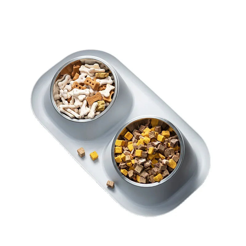 Stainless Double Bowl with Non-Slip Base