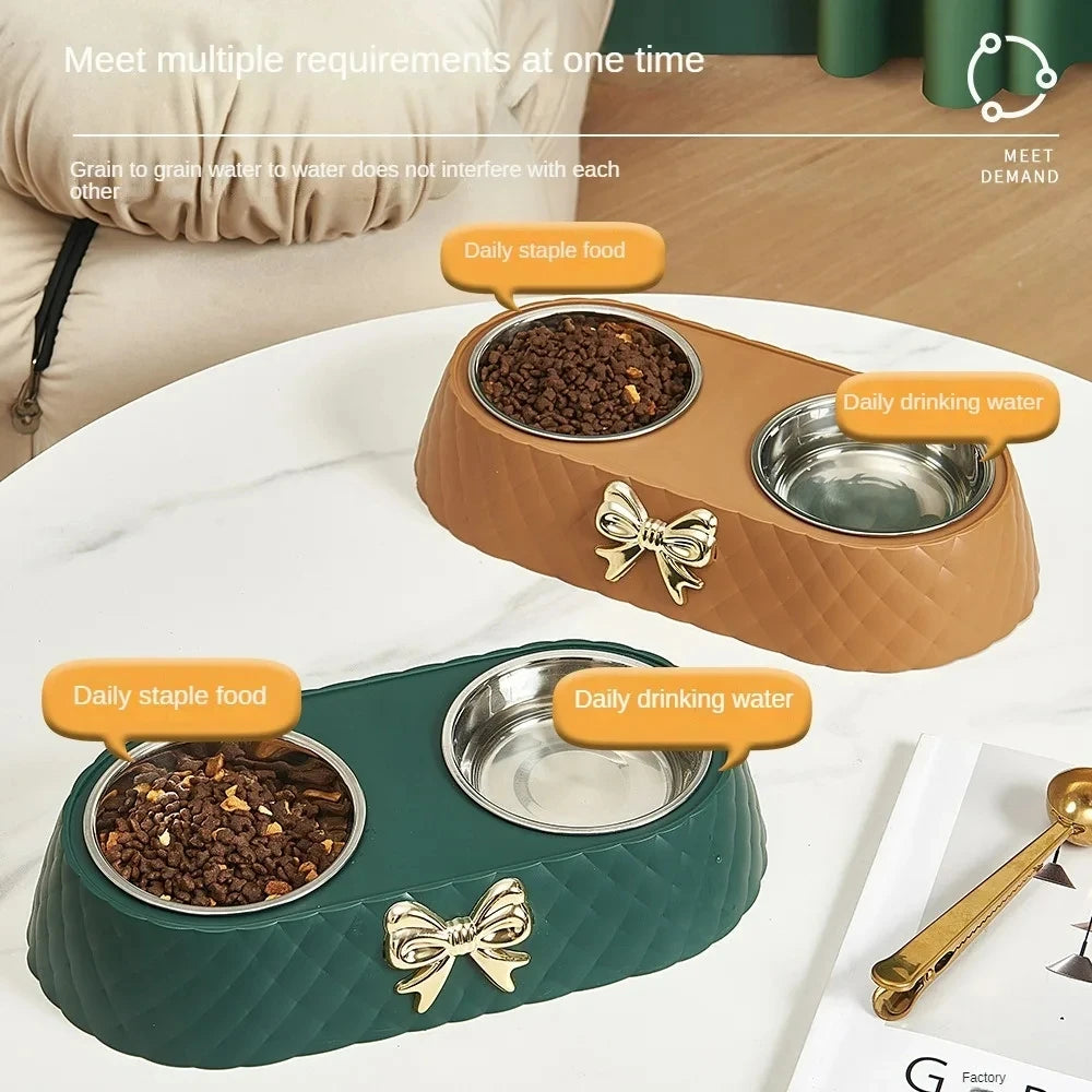Bow-Tie Stainless Cat Bowl