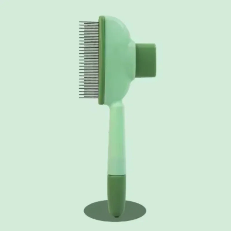 One-Button Self-Cleaning Comb