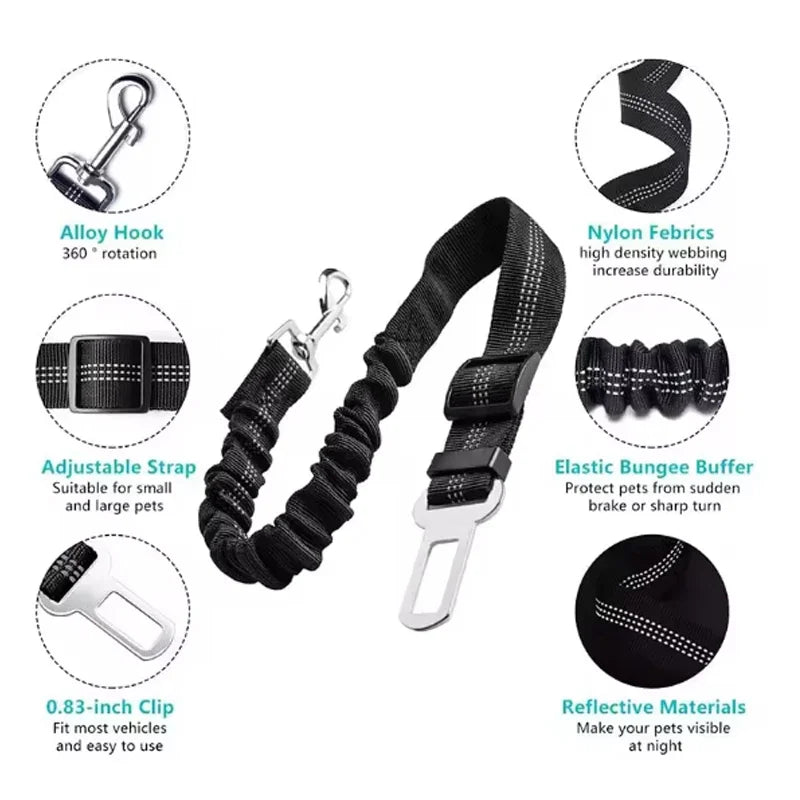 Reflective Car Seat Belt with Bungee