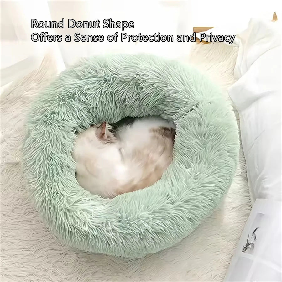 Faux Fur Calming Donut Bed