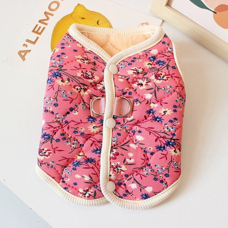 Floral Padded Winter Vest