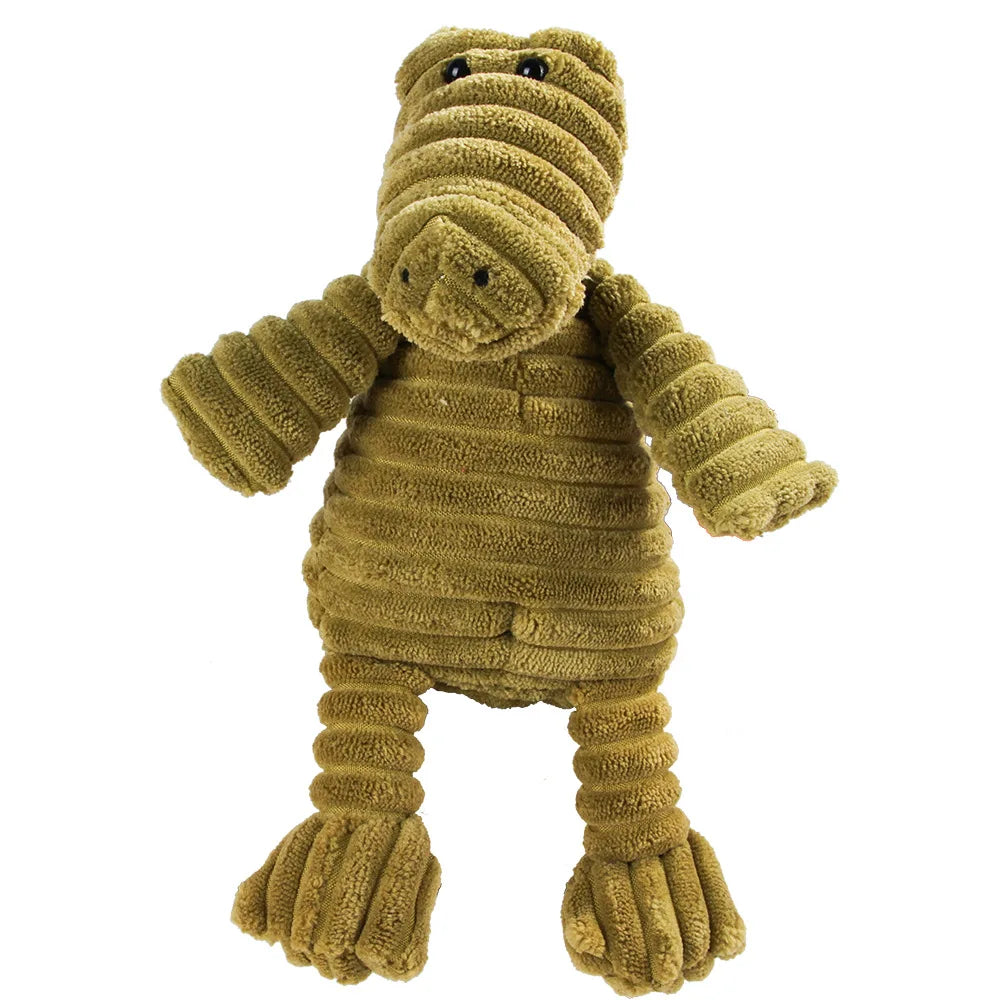 Corduroy Squeaky Animal Plush