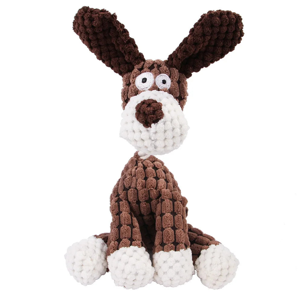 Corduroy Squeaky Animal Plush