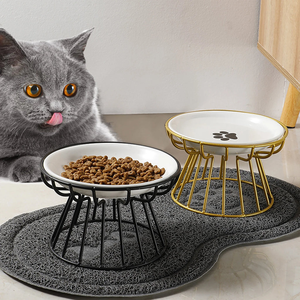 Raised Ceramic Cat Bowl