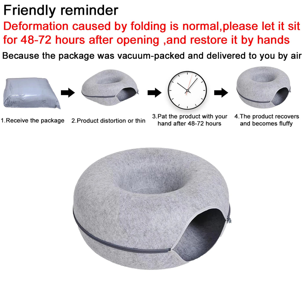 Felt Tunnel Donut Bed