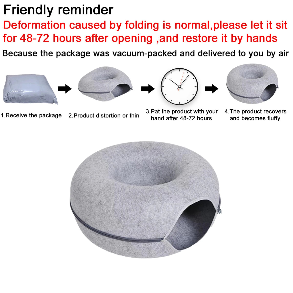 Felt Tunnel Donut Bed