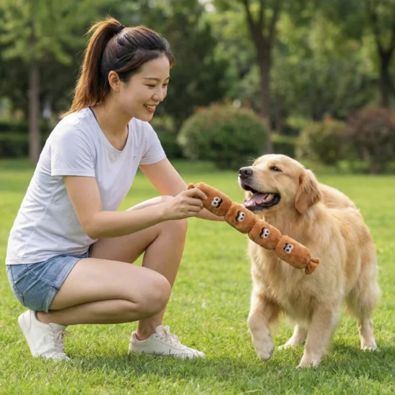 Squeaky Plush Sausage
