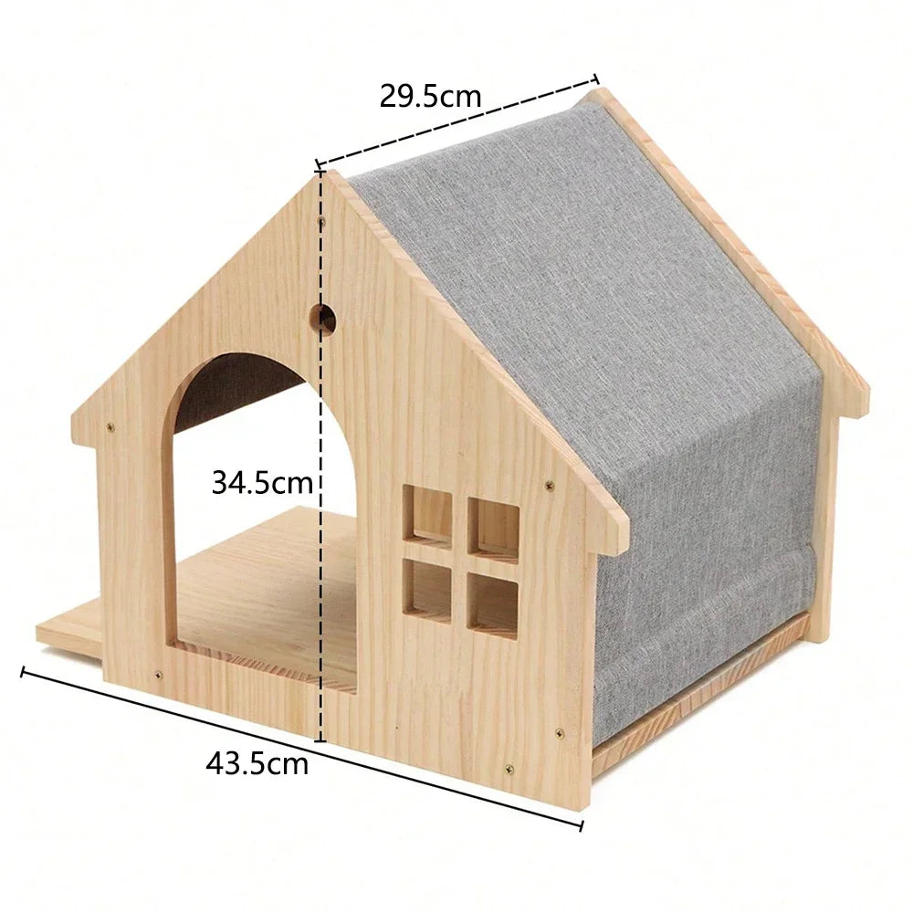 Wall-Mounted Wooden Cat Climbing Set