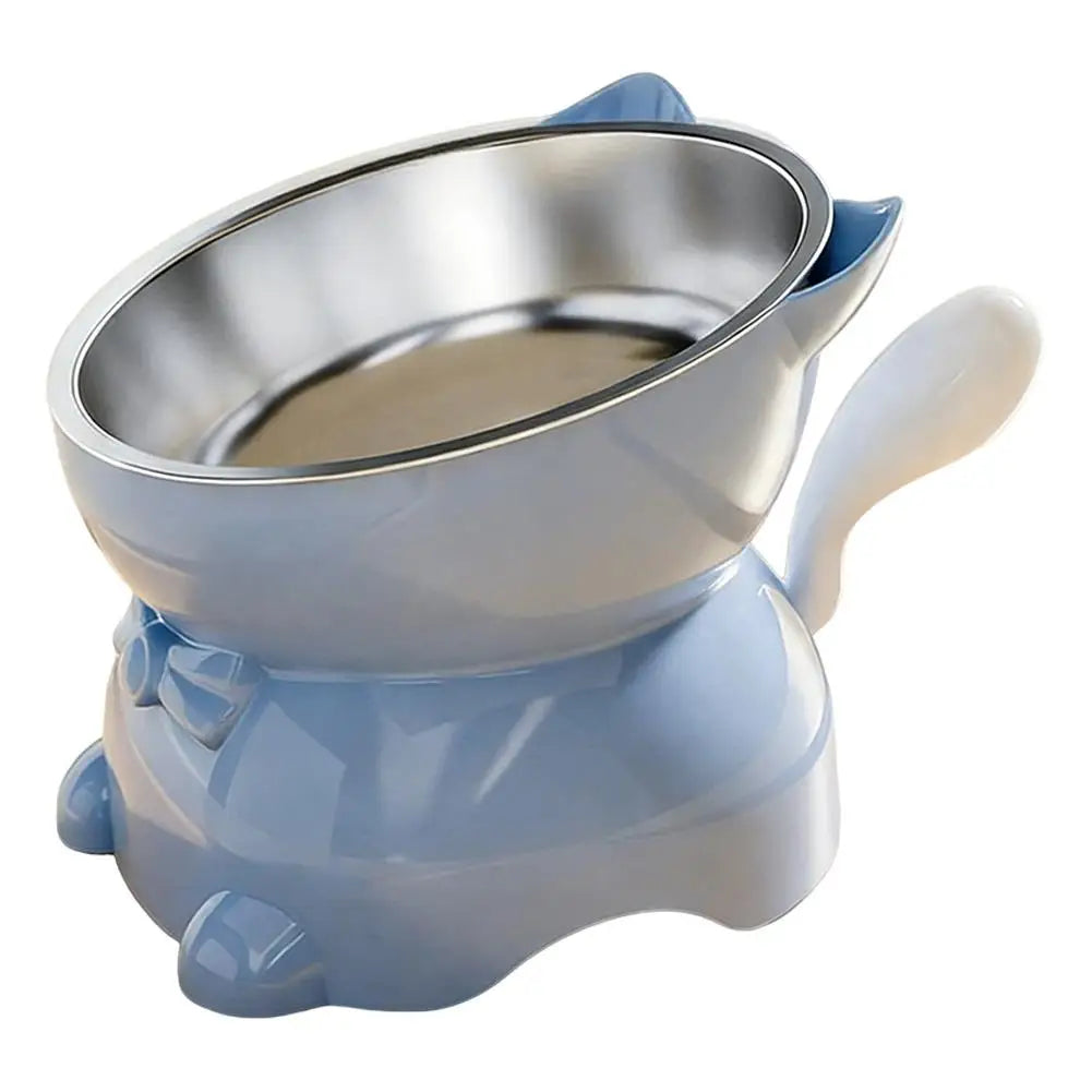 Raised Stainless Cat Bowl with Ears