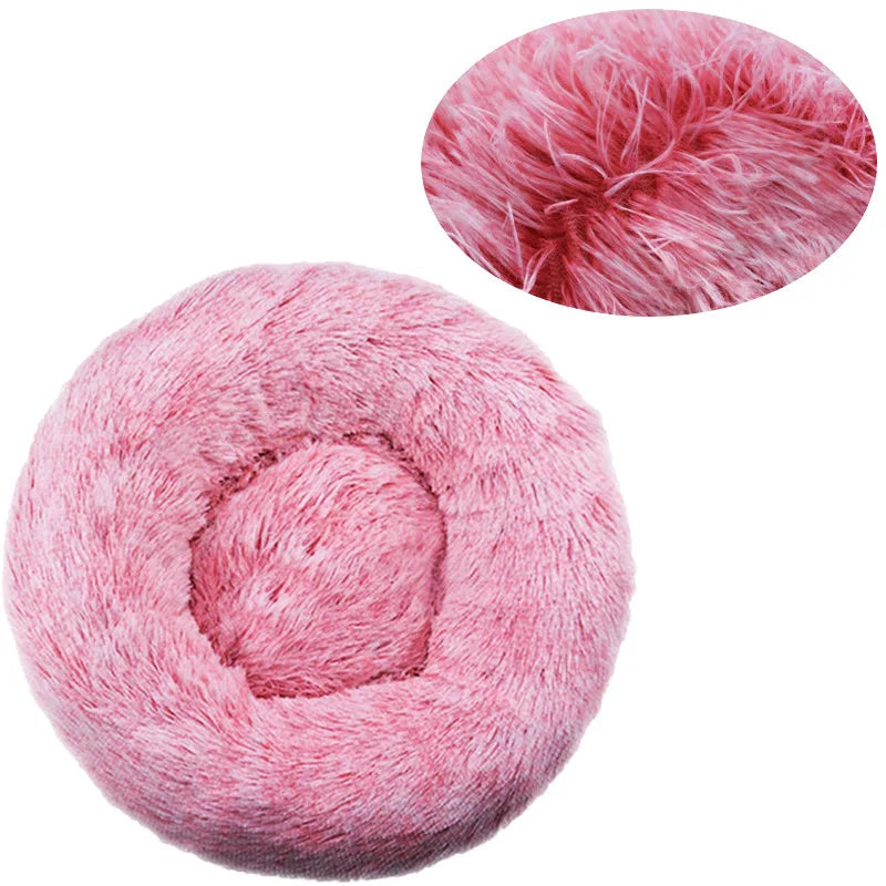 Round Plush Basket Bed