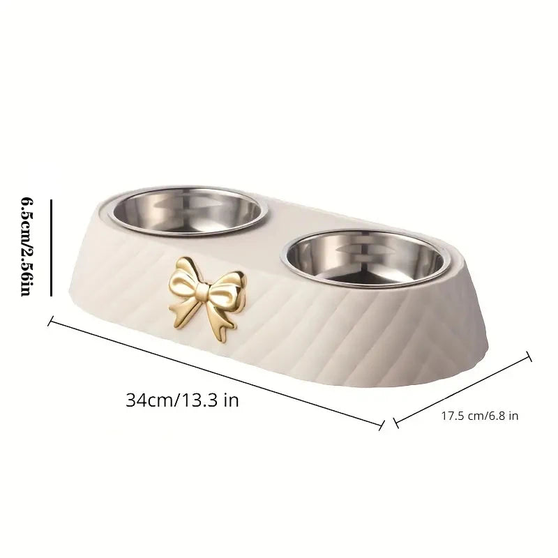Bow-Tie Stainless Cat Bowl