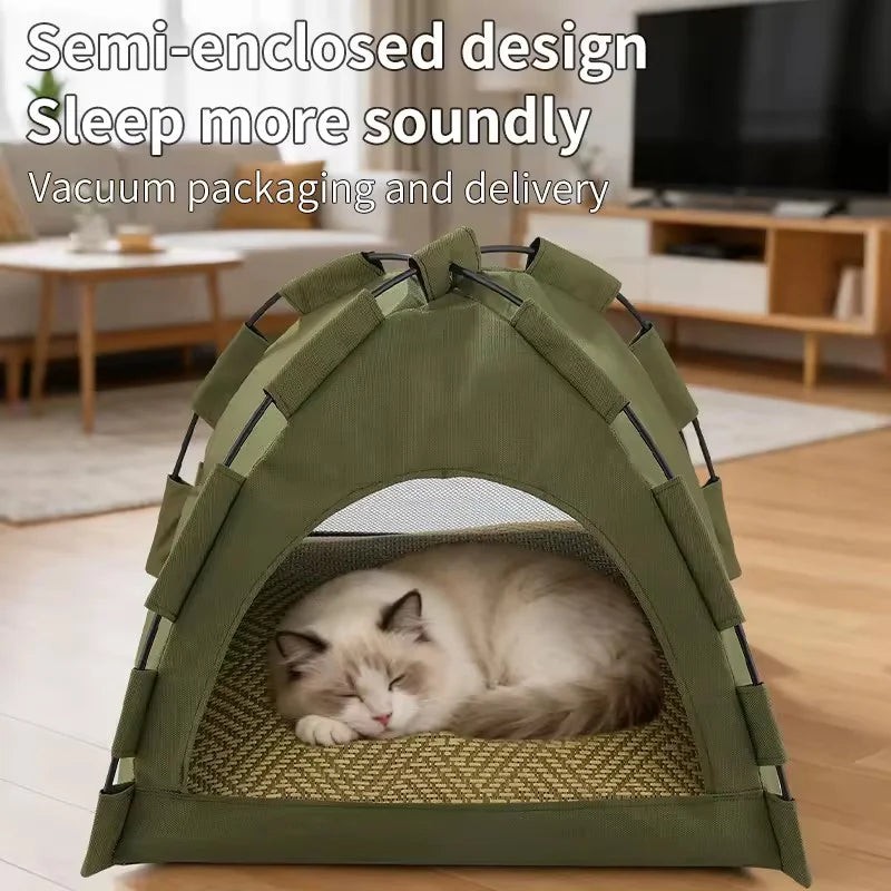 Foldable Semi-Enclosed Cat House