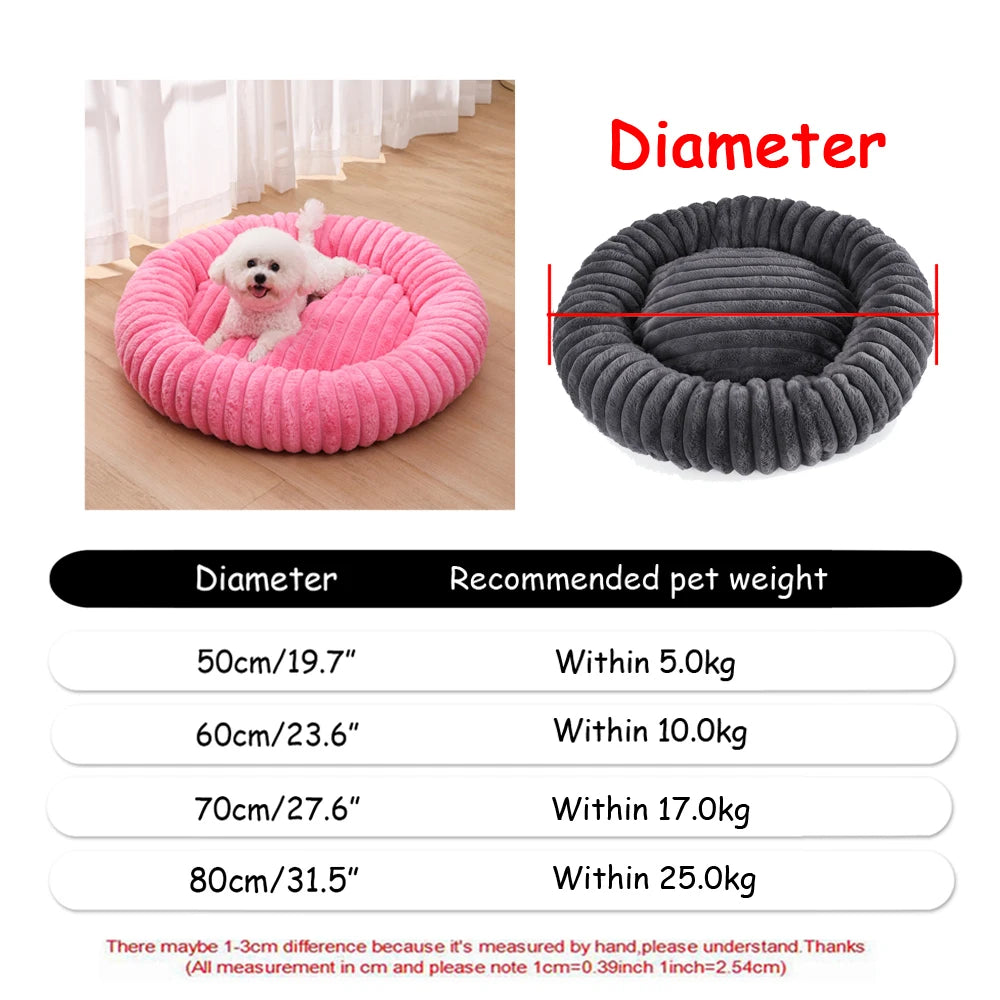 Round Plush Basket Bed