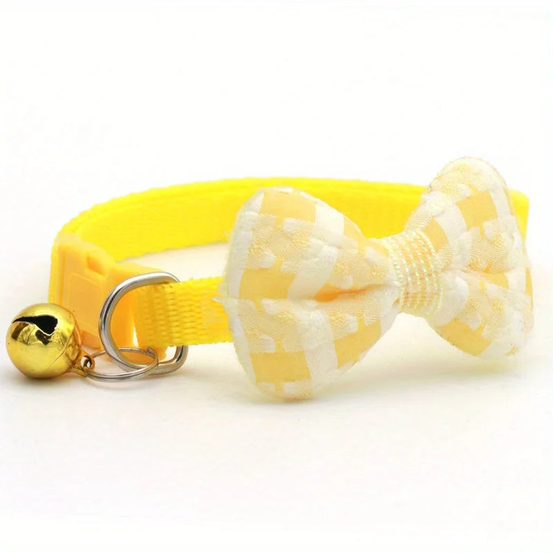 Plaid Bow-Tie Cat Collar