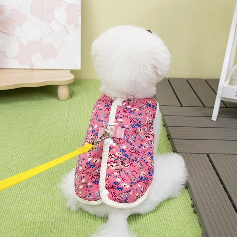 Floral Padded Winter Vest