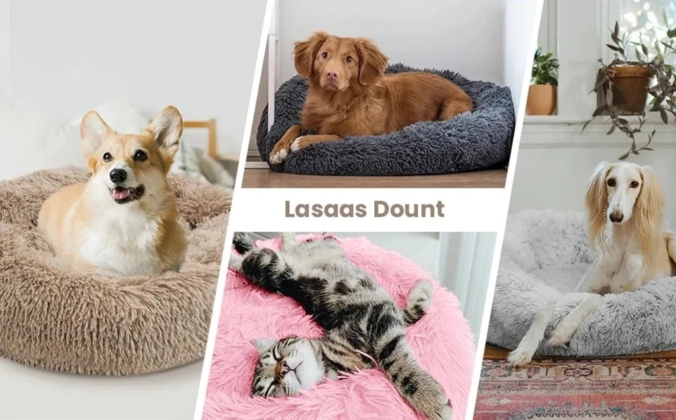 Round Plush Basket Bed