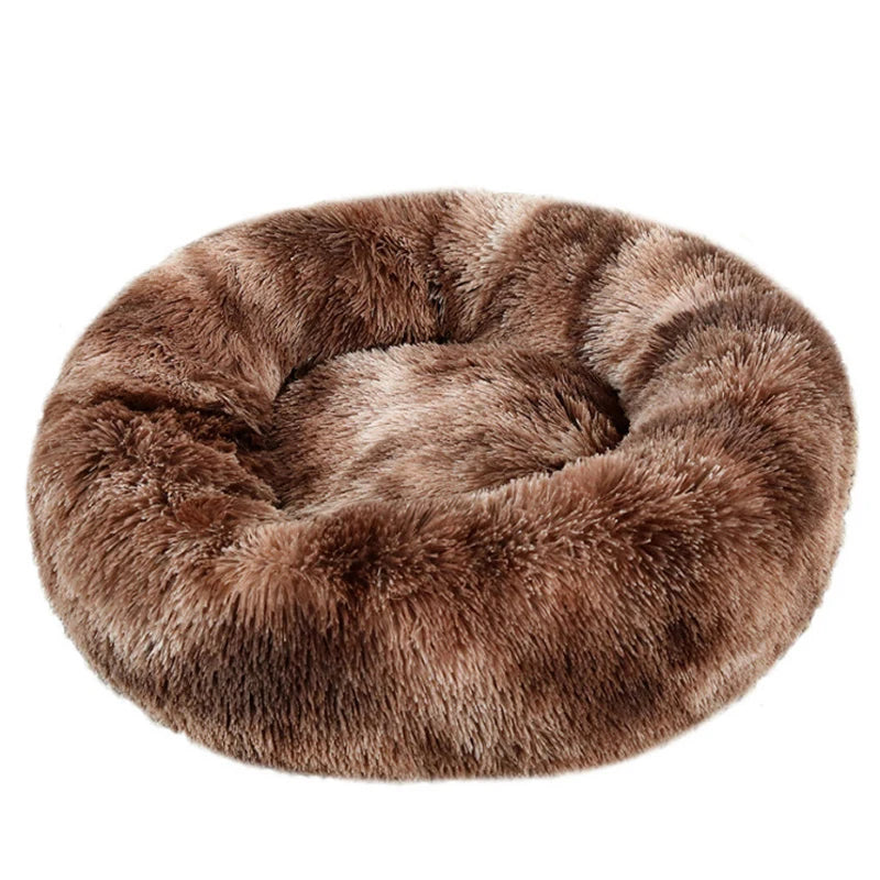 Round Plush Basket Bed