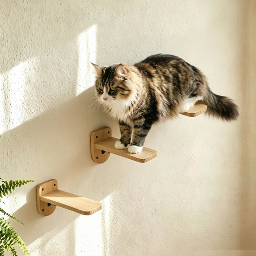 Solid Wood Cat Wall Steps