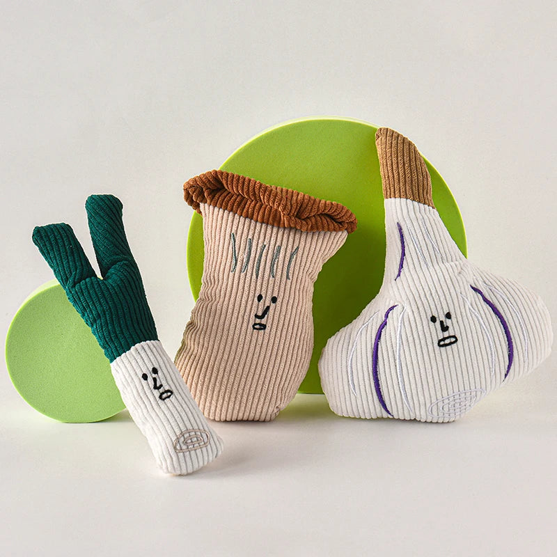 Squeaky Veggie Plush Toy