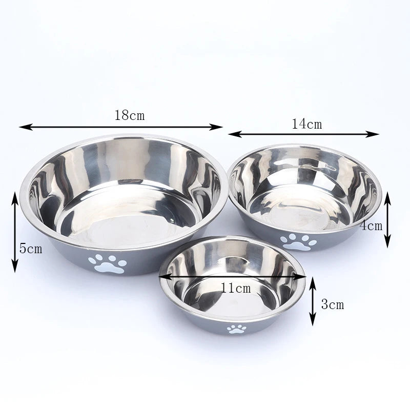 Non-Slip Stainless Paw Print Bowl