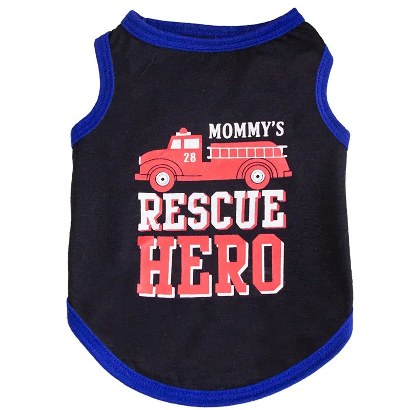 Cotton Slogan Dog Vest Tee