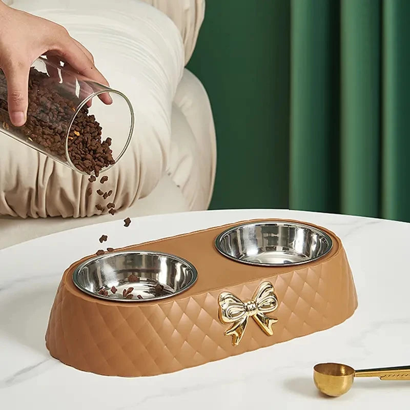 Bow-Tie Stainless Cat Bowl