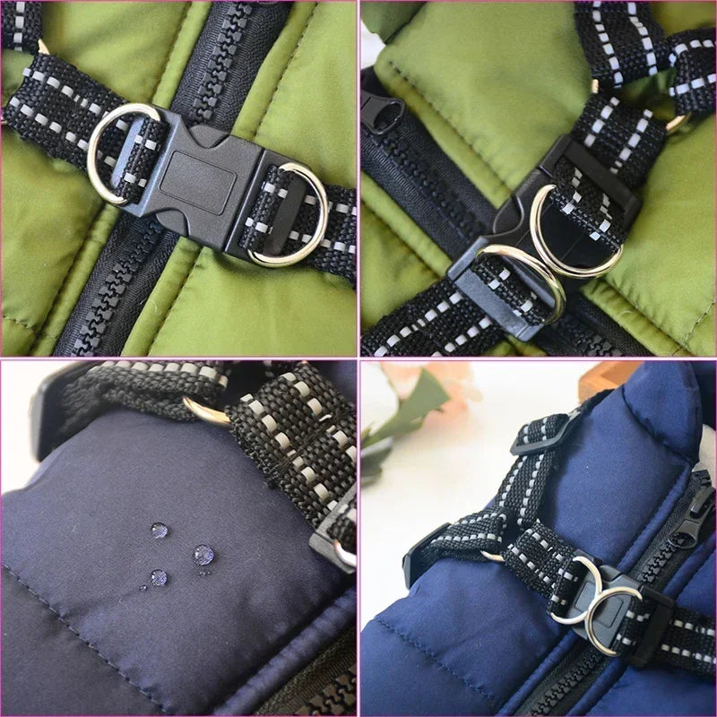 Large Dog Waterproof Harness Coat