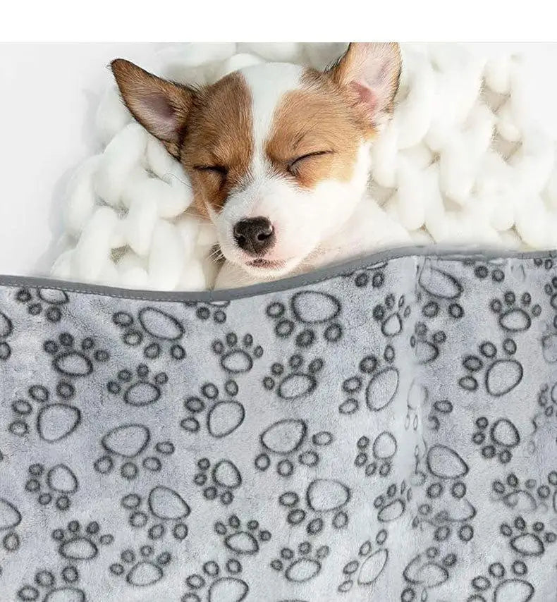 Fluffy Paw Print Blankets (Set of 2)