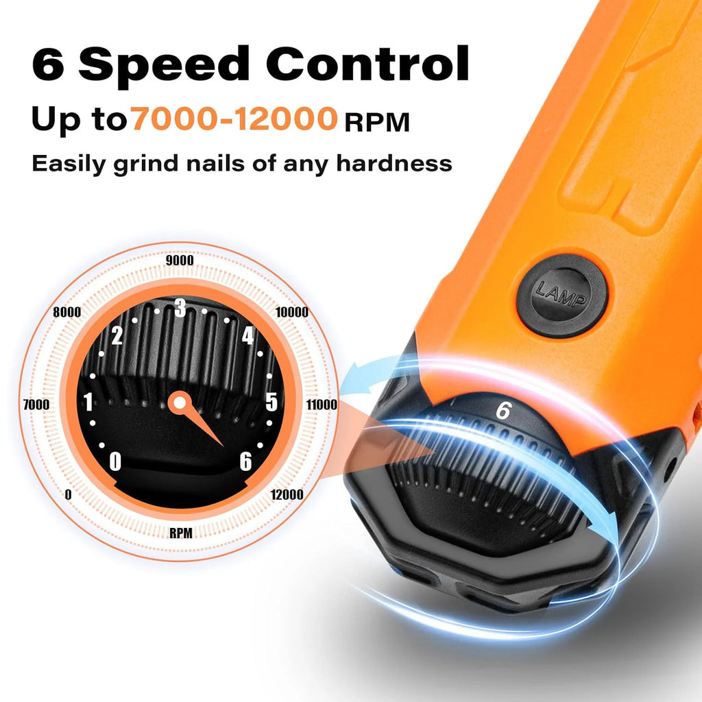 6-Speed Quiet Nail Grinder