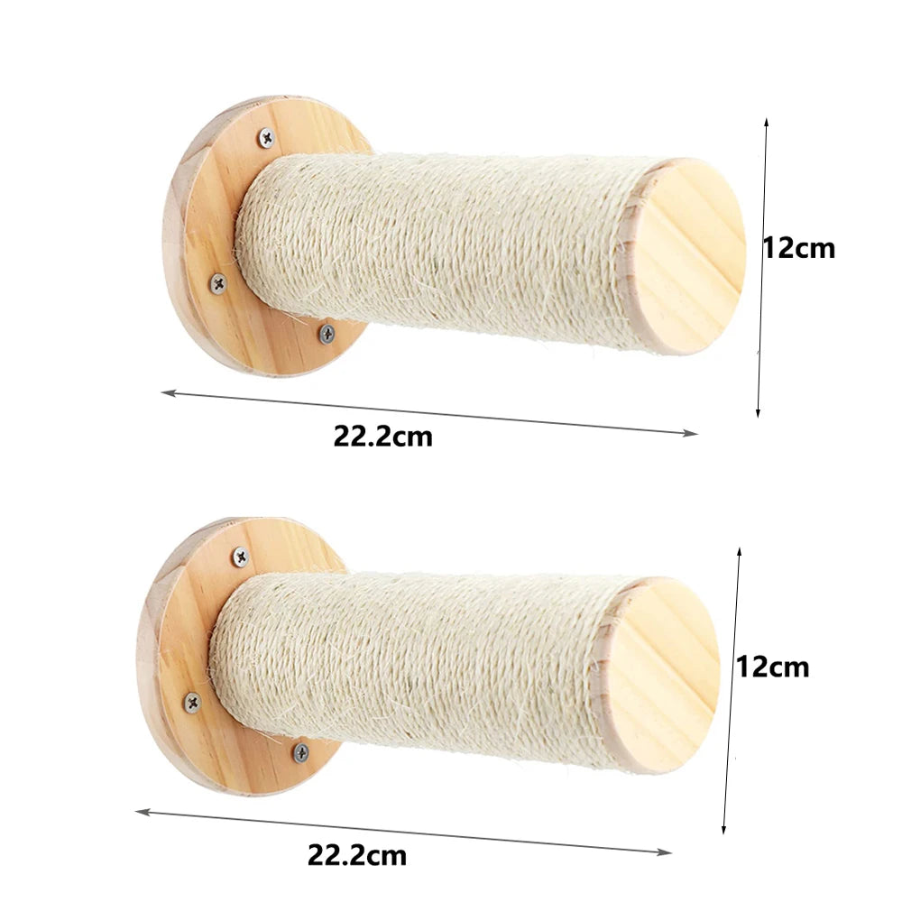 Wall-Mounted Wooden Cat Climbing Set