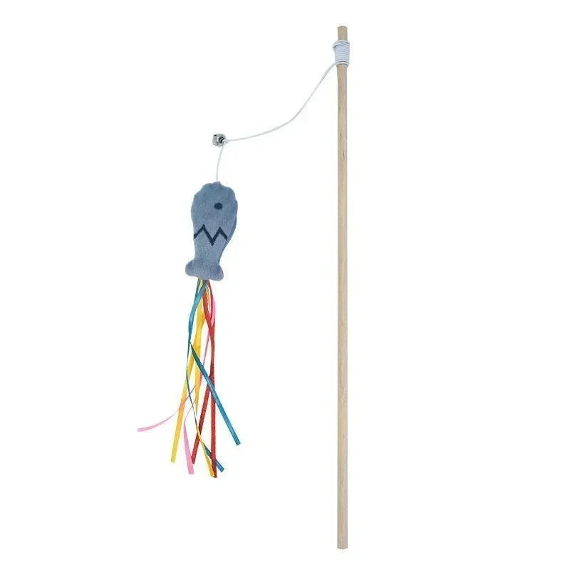 Wooden Teaser Wand with Elastic