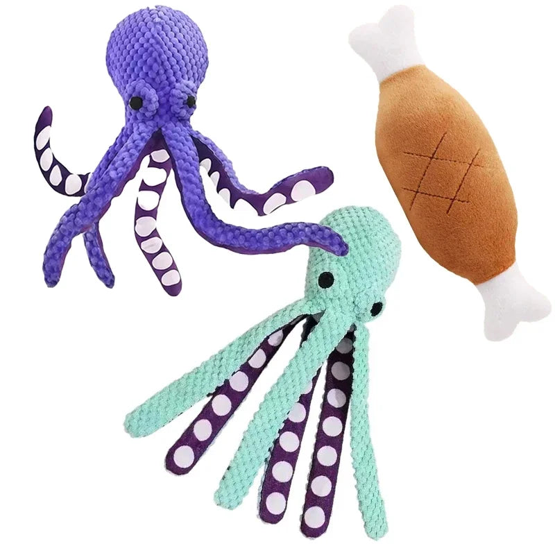 Soft Squeaky Octopus Plush