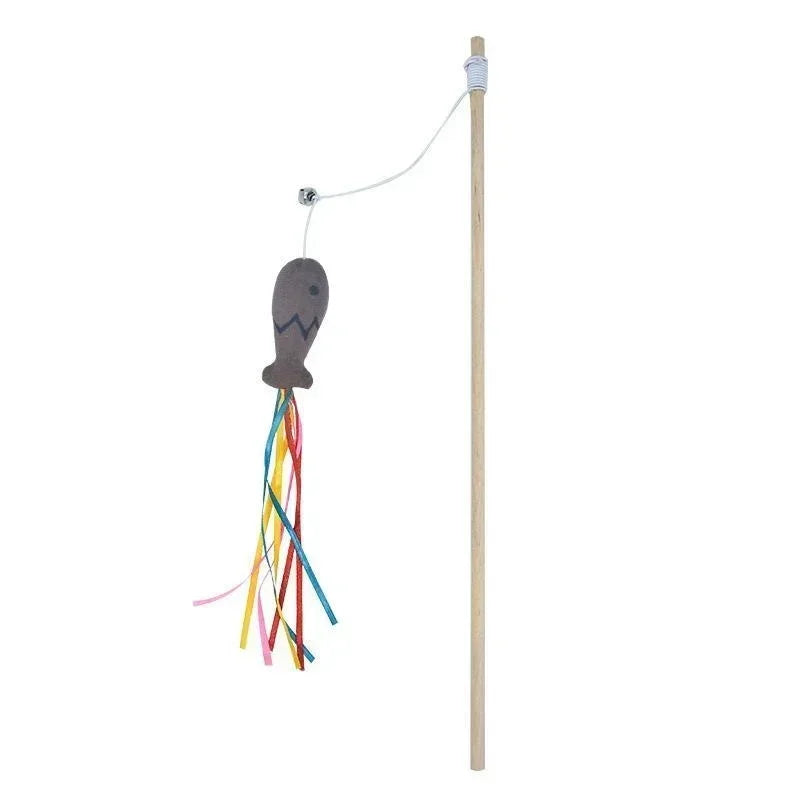 Wooden Teaser Wand with Elastic